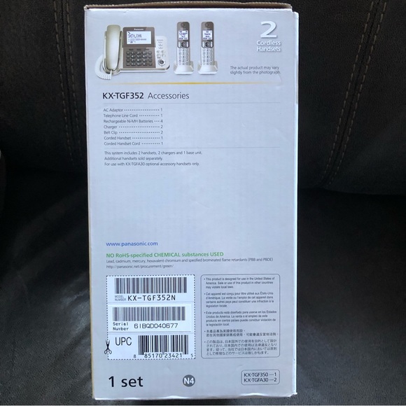 Panasonic KX-TGF352N Digital Corded & Cordless Answering System (Champagne Gold) - Picture 6 of 16